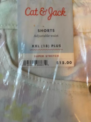 💥Cat & Jack Girls Shorts Size XXL (18) Plus Tie-Dye w Adjustable Waist NEW💥 - Picture 6 of 7