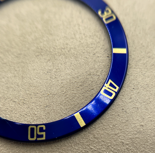 Rolex Submariner 16613 inserto ghiera bezel insert blu e oro B315-16808-182-A1 - Foto 8 di 10