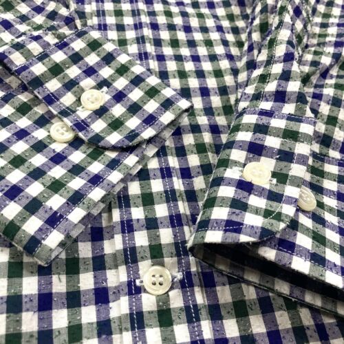 Paul & Shark Yachting Men’s Blue Green White Check Shirt Bobble Effect 38 NEW - Picture 6 of 12