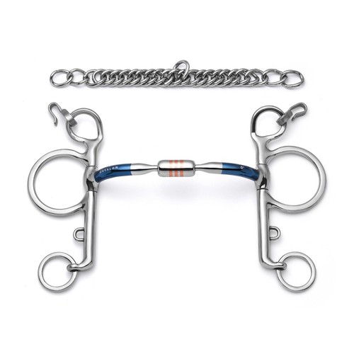 Broca de bordillo de hierro dulce cápsula Cavalon Pelham - Imagen 1 de 5