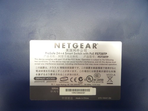 Netgear ProSafe 24+4 FS728TP Smart Switch 24-Port - Picture 10 of 10