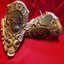 lot 4: beautiful sea shell conch wall shelf ornate scroll/leaf work beige color