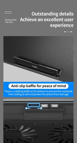 17inch Gaming Laptop Cooler Fan Led Screen Two USB Port 2600RPM Laptop Cooling - 第 15/19 張圖片