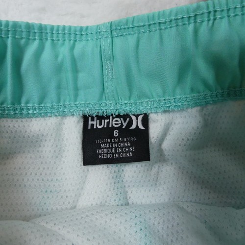 Hurley Swim Bottoms Boys 6 Aurora Green Board Shorts Mesh Lining Drawstring - Picture 3 of 12