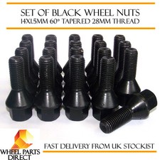 Alloy Wheel Bolts Black (20) 14x1.5 Nuts for Renault Trafic [Mk3] 14-16