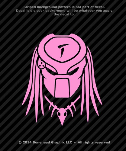 Predator Mask Inspired XL Vinyl Decal Window Sticker - 25 Colors - Picture 21 of 27