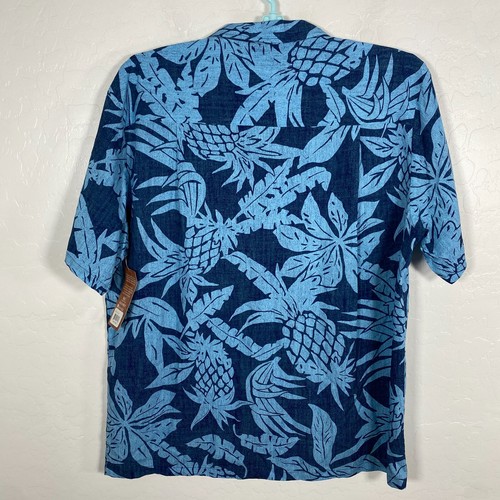 Kalaheo Shirt Mens XL Blue Rayon Hawaiian Camp Floral Pineapple Aloha New - Picture 4 of 9