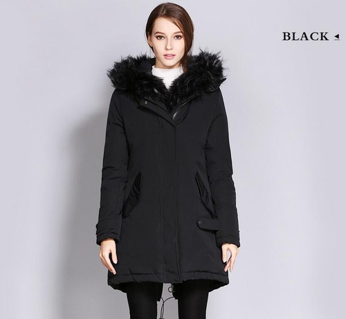 Kvinders Lang Cotton Pels Sbox14 Coat Thicken Hættejakke Fleece Down Krave Warm SYrxTgS