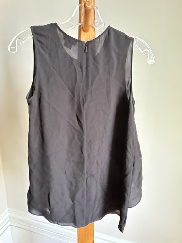 Theory Charelle black silk sleeveless cascading ruffle blouse size S Bin-U - Picture 5 of 5