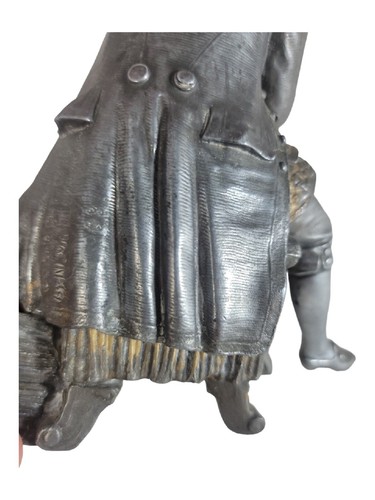 Antique N.Muller & Sons Spelter Man Playing Violin Clock Topper Figurine 1890's - Picture 8 of 11