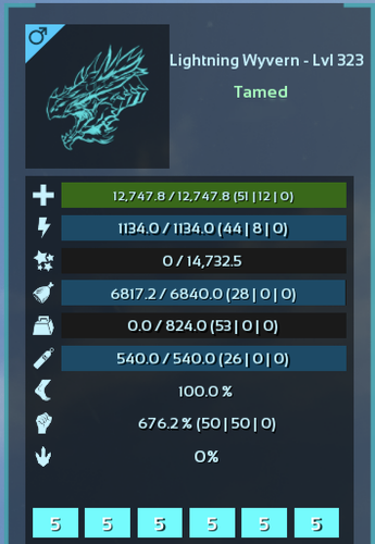 ARK Survival Ascended PvE PC/XBOX/PS5 Top Stats Lightning Wyvern 676m (Drache) - Bild 3 von 14
