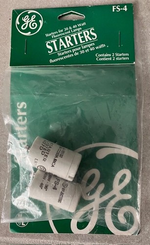 GE FS-4 Starters (2pk) for 30& 40 watt Flourescent lamps NIP