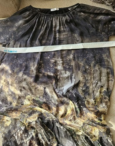 Maxi Vestido Para Mujer Elegante Ombré Salpicaduras de Seda Italiana Más Hermoso Talla Única  - Imagen 9 de 12