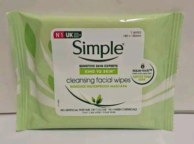 Simple Kind to Skin Cleansing Wipes 7 per pack = 70 wipes in total
