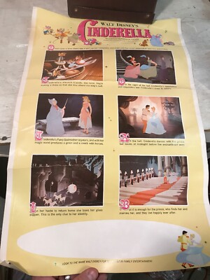 Walt Disney s Cinderella Advertising Poster Buena Vista Productions Movie 14x22