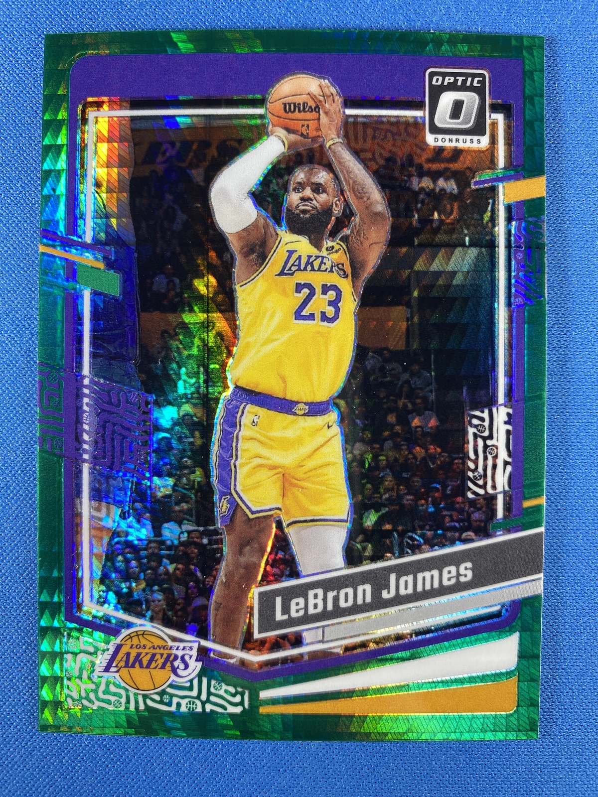 LeBron James 2023-24 Donruss Optic #65 Hyper Green Los Angeles Lakers