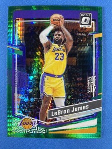 LeBron James 2023-24 Donruss Optic #65 Hyper Green Los Angeles Lakers