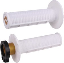 ODI V2 Lock-On MX Grips-Soft-1/2 Waffle-White - Motocross Dirtbike Offroad