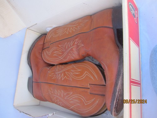 Men's Justin leather weatern Boots style 1632 Size 8D Redwood - Picture 10 of 11