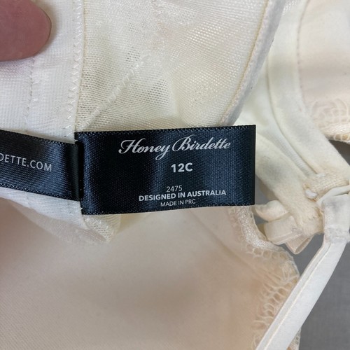 Honey Birdette Bra Womens 12C White Lace Push Up Floral Lingerie 42810 - Picture 8 of 10