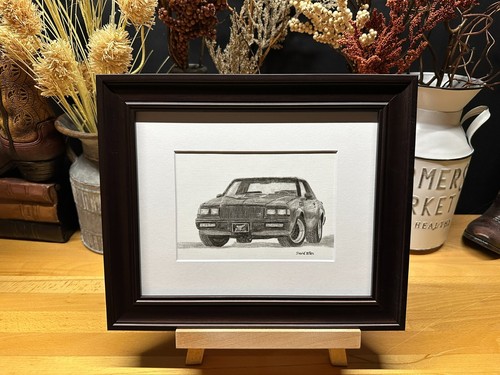 Dibujo de una imagen de boceto a lápiz de grafito de coche Buick Grand National GNX - Imagen 12 de 18