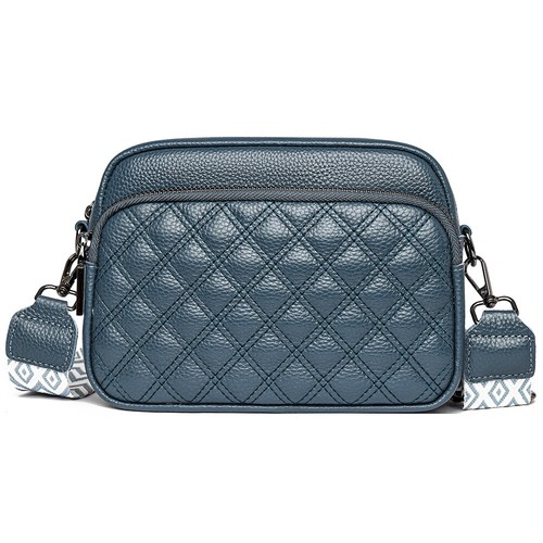 Damen-Umhängetasche, echtes Leder, modische Messenger-Taschen, Handtaschen (blau - Bild 7 von 11