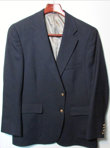 Chaps Ralph Lauren dunkelblau Blazer Wolle 40 Sakko Anzug Mantel Kleid Messingknopf