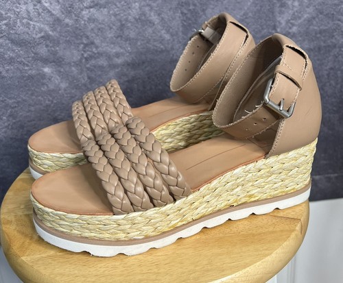 Dolce Vita Lulu Espadrille Raffia Taupe Sandal Womens US Size 7.5M