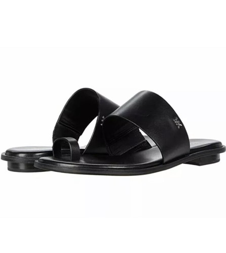 Women MK Michael Kors August Slide Flat Toe Ring Sandals Leather Upper - Picture 9 of 12