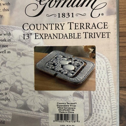 NEW VINTAGE Silver Expandable Trivet Metal Silverware by Gorham COUNTRY TERRACE - Picture 4 of 5
