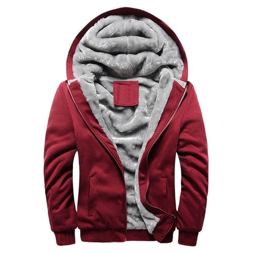 Mens Casual Hoodie Jacket Sweatshirt Winter Warm Fleece Zip Coats Outwear Sports - Bild 6 von 24