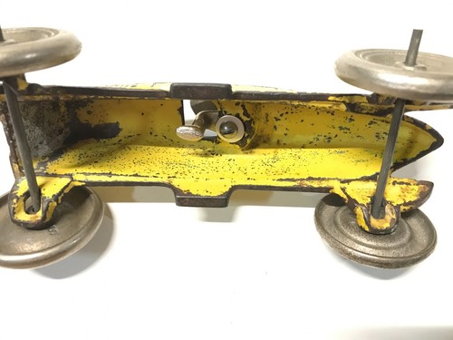 Vintage 1920's Rare Hubley Yellow Race Car # 3 Take Apart Car Cast Iron - 第 7/9 張圖片