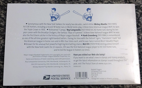 Book/20 Sealed & Unused Baseball Sluggers Ready to Mail Postal Cards #UX457a - Picture 2 of 2