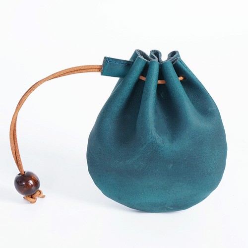 Bag Purse Wallet Coin Pouch Genuine Leather Case Drawstring Squeeze Storage USA - Picture 41 of 53