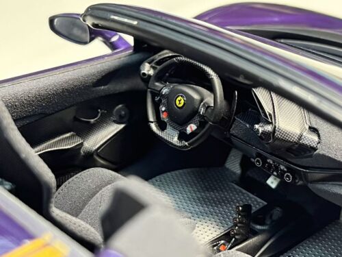 1/18 BBR Ferrari 488 Pista Spider In Viola Hong-Kong With Carbon Wheels - Picture 13 of 13