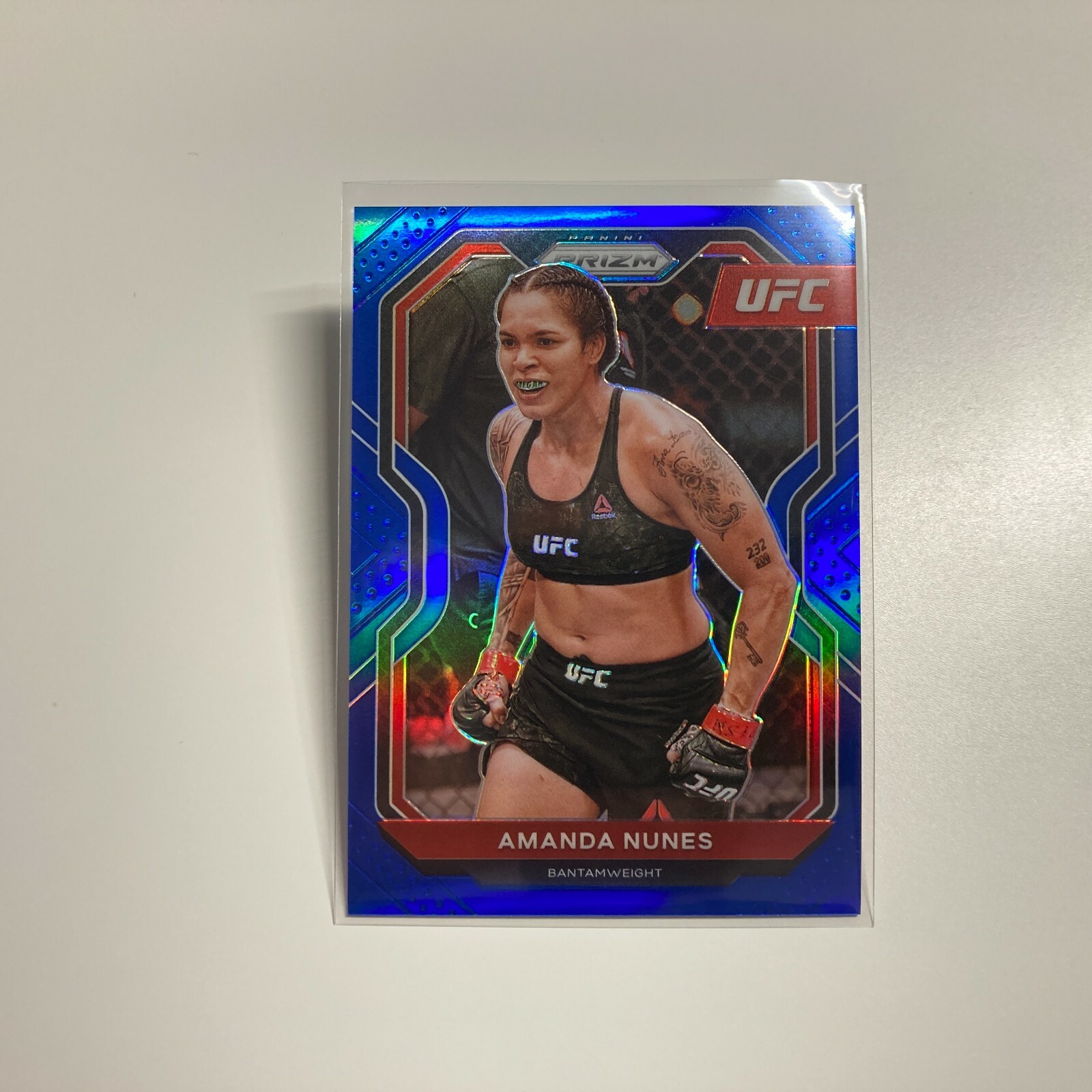 Amanda Nunes 2021 Panini Prizm UFC Blue Refractor Card 196/199 #66
