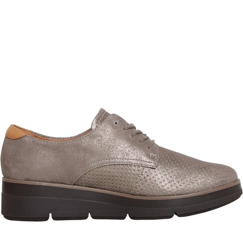 Clarks Women's Shaylin Lace Oxfords Platinum Size 8.5 Wide - Picture 1 of 5