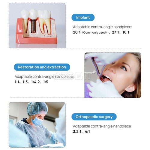 Dental Chirurgisches Brushless Implantatsystem LED Motor + 20:1 Gegenwinkel Handstück - Bild 16 von 17