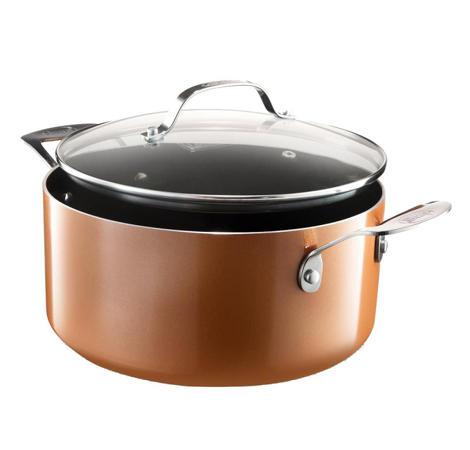 Gotham Steel 7099 5 Qt. Aluminum Cast Textured Coating Non-Stick Stock Pot with