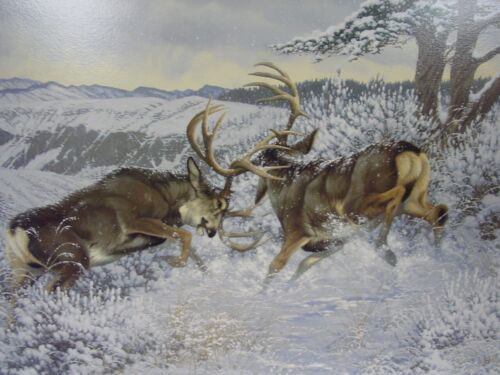 Battling Bucks Mule Deer Print by Michael Sieve S/N Ltd. Ed. - Picture 2 of 7