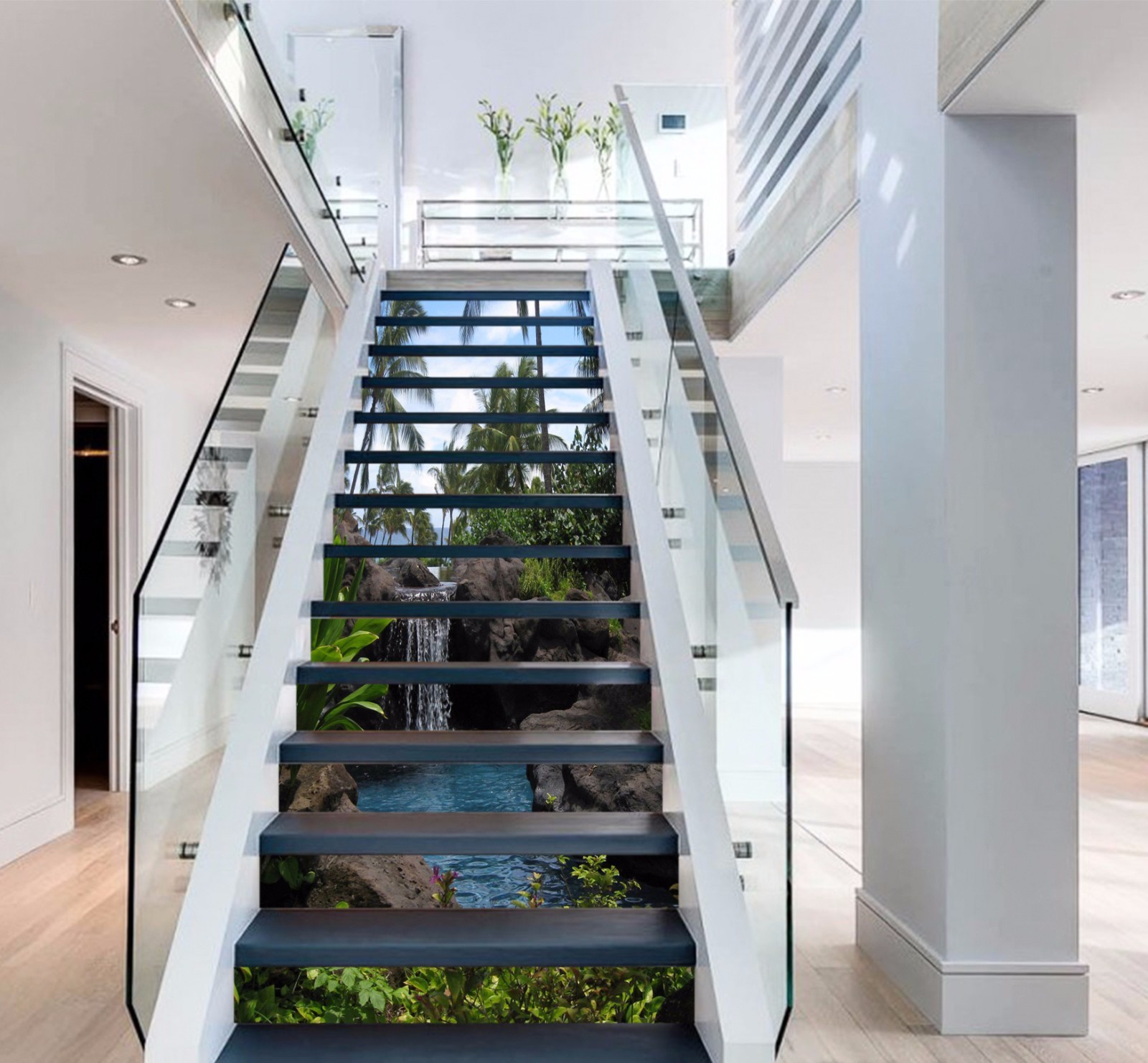 3D Trees River 511 Stair Risers Decoration Photo Mural Vinyl Decal Wallpaper UK 3D Trees River 511 Stair Risers Decoration Photo Mural Vinyl Decal Wallpaper UK