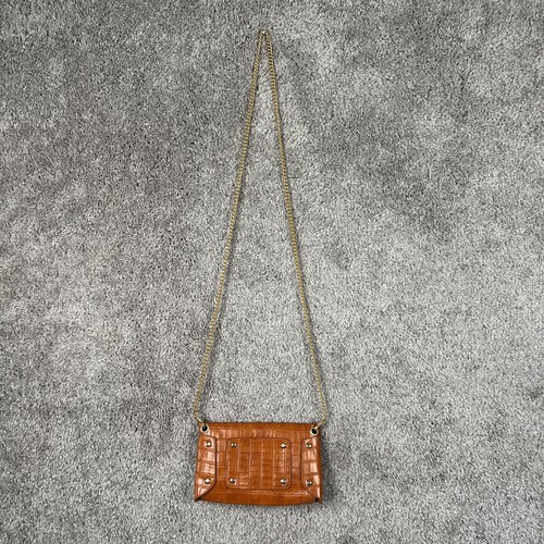 Womens Mini Crossbody Handbag Faux Leather Croc Chain Strap - Picture 15 of 22