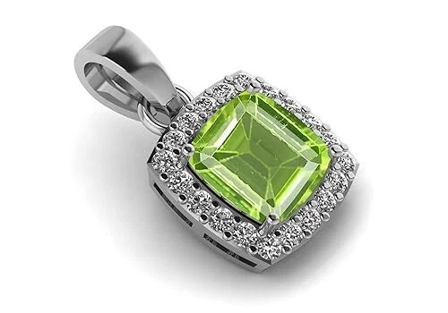 12.25 Ratti 11.50 Carat Certified Peridot Gemstone Pendant Silver Birthstone Loc - Picture 5 of 5