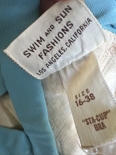 VTG De Weese Design Swim & Sun Fashions Swimsuit In Box NOS With Tags 16-38 Cap - Picture 3 of 24