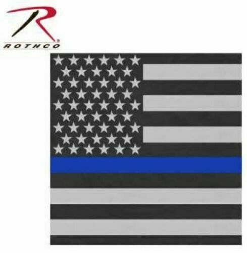 MÁSCARA FACIAL BANDANA LÍNEA AZUL BANDERA DE EE. UU. 100% ALGODÓN GRANDE 44074 - Imagen 1 de 3