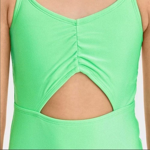 Girls’ ‘Free Spirit’ Solid One Piece Swimsuit - Art Class - Green Small - Picture 2 of 3