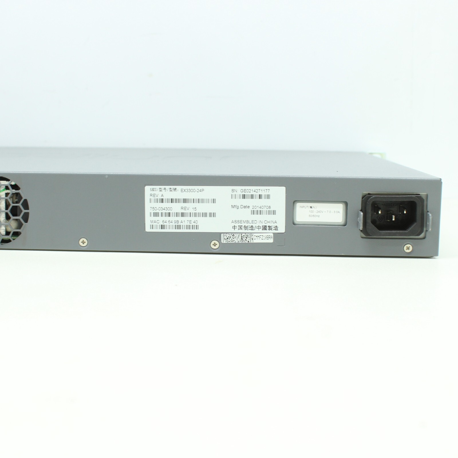 Juniper Networks EX3300 24P Port + 4 Port POE+ Uplink Gigabit Ethernet Switch - Picture 8 of 17