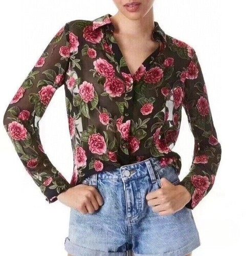 Women Alice + Olivia Viscose Blend Floral Long Sleeve Blouse Top - Picture 1 of 10