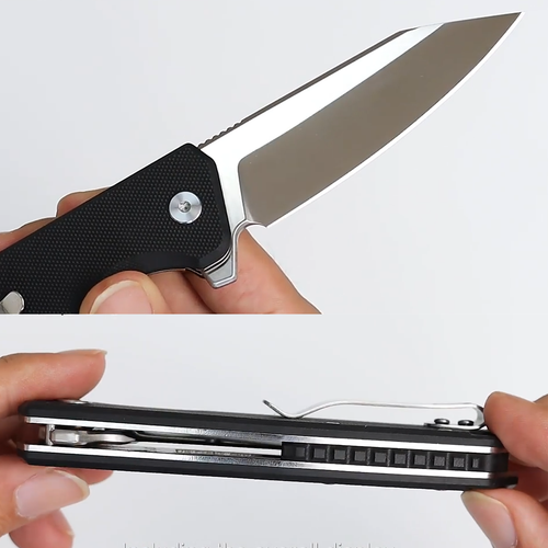Tactical Folding Pocket Knife 3.5" D2 Drop Blade G10 Handle W/Clip Men Woman EDC - Picture 8 of 8