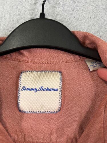 Camisa Tommy Bahama para Hombre Extra Grande Roja 100% Seda Botones Bolsillo Campamento Hawaiano - Imagen 3 de 14